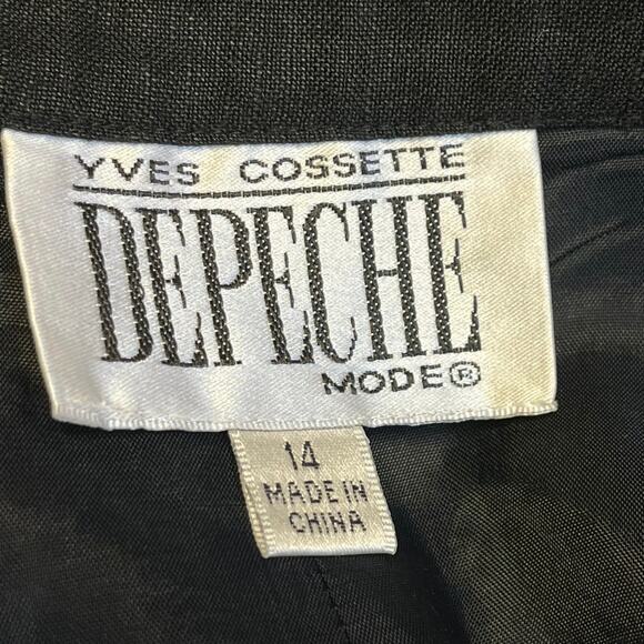 Yves Cossette DEPECHE Mode Vintage Womens  Black Linen Rayon Blend Pants‎ 14 - Picture 6 of 7